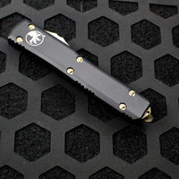 Microtech Ultratech OTF Knife- Double Edge- Black Handle- Bronzed Blade and Hardware 122-13