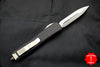 Microtech Ultratech OTF Knife- Double Edge- Black Handle- Stonewash Full Serrated Blade 122-12