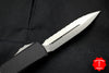 Microtech Ultratech OTF Knife- Double Edge- Black Handle- Stonewash Full Serrated Blade 122-12