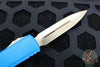Microtech Ultratech OTF Knife- Double Edge- Blue Handle- Bronzed Blade 122-13 BL