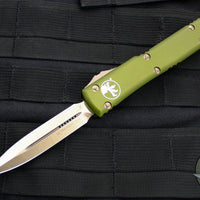 Microtech Ultratech OTF Knife- Double Edge- OD Green Handle- Bronzed Blade 122-13 OD