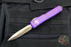 Microtech Ultratech OTF Knife- Double Edge- Purple Handle- Bronzed Blade 122-13 PU