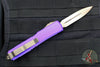 Microtech Ultratech OTF Knife- Double Edge- Purple Handle- Bronzed Blade 122-13 PU