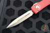 Microtech Ultratech OTF Knife- Double Edge- Red Handle- Stonewash Plain Edge 122-13 RD