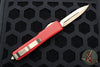 Microtech Ultratech OTF Knife- Double Edge- Red Handle- Stonewash Plain Edge 122-13 RD
