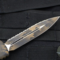 Microtech Ultratech OTF Knife- Double Edge- Coyote Camo Handle- Coyote Camo Full Serrated Blade 122-3 CCS