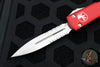 Microtech Ultratech OTF Knife- Double Edge- Red Handle- Satin Part Serrated Blade 122-5 RD