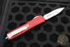 Microtech Ultratech OTF Knife- Double Edge- Red Handle- Satin Part Serrated Blade 122-5 RD