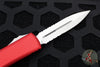 Microtech Ultratech OTF Knife- Double Edge- Red Handle- Satin Part Serrated Blade 122-5 RD