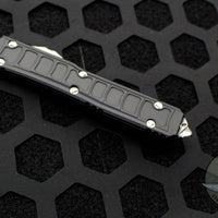 Microtech Ultratech II- Stepped Chassis- Black Double Edge OTF Knife Stonewash Plain Edge Blade 122II-10 S