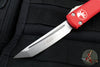 Microtech Ultratech OTF Knife- Tanto Edge- Red Handle- Stonewash Full Serrated Blade 123-10 RD
