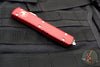 Microtech Ultratech OTF Knife- Tanto Edge- Red Handle- Stonewash Full Serrated Blade 123-10 RD