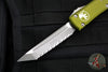 Microtech Ultratech OTF Knife- Tanto Edge- OD Green Handle- Apocalyptic Full Serrated Blade 123-12 APOD