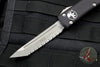 Microtech Ultratech OTF Knife- Tanto Edge- Black Handle- Apocalyptic Full Serrated Blade 123-12 AP