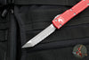 Microtech Ultratech OTF Knife- Tanto Edge- Distressed Red Handle- Stonewash Full Serrated Blade 123-12 DRD