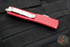 Microtech Ultratech OTF Knife- Tanto Edge- Distressed Red Handle- Stonewash Full Serrated Blade 123-12 DRD