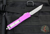 Microtech Ultratech OTF Knife- Tanto Edge- Distressed Violet Handle- Stonewash Full Serrated Blade 123-12 DVI