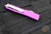 Microtech Ultratech OTF Knife- Tanto Edge- Distressed Violet Handle- Stonewash Full Serrated Blade 123-12 DVI