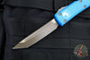 Microtech Ultratech OTF Knife- Tanto Edge- Blue Handle- Bronzed Apocalyptic Blade 123-13 APBL