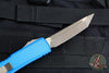 Microtech Ultratech OTF Knife- Tanto Edge- Blue Handle- Bronzed Apocalyptic Blade 123-13 APBL