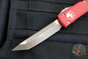 Microtech Ultratech OTF Knife- Tanto Edge- Red Handle- Bronzed Apocalyptic Blade 123-13 APRD