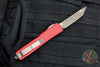 Microtech Ultratech OTF Knife- Tanto Edge- Red Handle- Bronzed Apocalyptic Blade 123-13 APRD