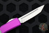 Microtech Ultratech OTF Knife- Tanto Edge-Violet Handle With Part Serrated Satin Blade 123-5 VI