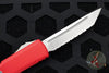 Microtech Ultratech OTF Knife- Tanto Edge- Red Handle With Satin Full Serrated Blade 123-6 RD