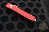 Microtech Ultratech OTF Knife- Tanto Edge- Red Handle With Satin Full Serrated Blade 123-6 RD