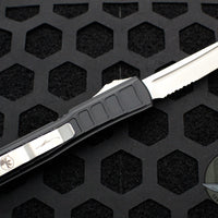 Microtech Ultratech II OTF Knife- Tanto Edge- Black With Stonewash Part Serrated Blade 123II-11 S