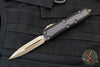Microtech OTF Knife- Daytona- Double Edge- Black With Carbon Fiber Inlay- Bronzed Blade 126-13 CFIS