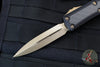 Microtech OTF Knife- Daytona- Double Edge- Black With Carbon Fiber Inlay- Bronzed Blade 126-13 CFIS