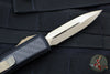 Microtech OTF Knife- Daytona- Double Edge- Black With Carbon Fiber Inlay- Bronzed Blade 126-13 CFIS