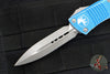 Microtech Troodon OTF Knife- Double Edge- Distressed Blue Handle- Apocalyptic Blade 138-10 DBL
