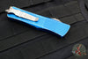 Microtech Troodon OTF Knife- Double Edge- Distressed Blue Handle- Apocalyptic Blade 138-10 DBL