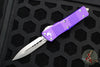 Microtech Troodon OTF knife- Double Edge- Purple Handle- Stonewash Blade 138-10 PU