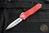 Microtech Troodon OTF Knife- Double Edge- Red Handle- Stonewash Blade 138-10 RD