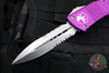 Microtech Combat Troodon OTF Knife- Double Edge- Violet Handle- Part Serrated Stonewash Blade 142-11 VI