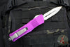 Microtech Combat Troodon OTF Knife- Double Edge- Violet Handle- Part Serrated Stonewash Blade 142-11 VI