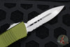 Microtech Combat Troodon OTF Knife- Double Edge- OD Green Handle- Part Serrated Stonewash Blade 142-11 OD