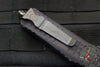 Microtech Combat Troodon Delta Double Edge Frag Shadow Full Serrated Black OTF with Black DLC HW Nickel Boron Internals 142-3CT-DSH