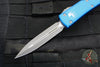 Microtech UTX-70 OTF Knife- Double Edge- Blue Handle- Apocalyptic Blade 147-10 APBL