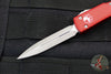 Microtech UTX-70 OTF Knife- Double Edge- Red Handle- Apocalyptic Blade 147-10 APRD