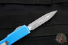 Microtech UTX-70 OTF Knife- Double Edge- Distressed Blue Handle- Apocalyptic Blade 147-10 DBL