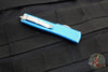 Microtech UTX-70 OTF Knife- Double Edge- Distressed Blue Handle- Apocalyptic Blade 147-10 DBL