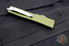Microtech UTX-70 OTF Knife- Double Edge- Distressed OD Green Handle- Apocalyptic Blade 147-10 DOD