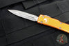 Microtech UTX-70 OTF Knife- Double Edge- Distressed Orange Handle- Apocalyptic Blade 147-10 DOR