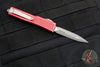 Microtech UTX-70 OTF Knife- Double Edge- Distressed Red Handle- Apocalyptic Blade 147-10 DRD