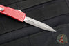 Microtech UTX-70 OTF Knife- Double Edge- Distressed Red Handle- Apocalyptic Blade 147-10 DRD