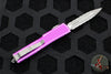 Microtech UTX-70 OTF Knife- Double Edge- Distressed Violet Handle- Double Full Serrated Apocalyptic Blade 147-D12 DVI